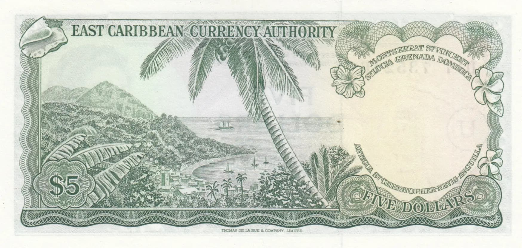 5 dollars 1965 from East Caribbean States, P-14o (1965) — image 2