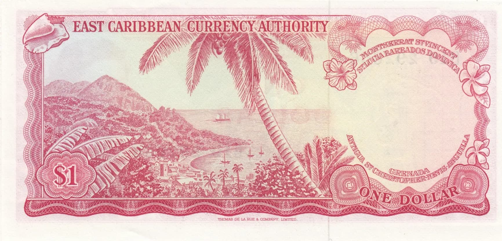 1 dollar 1965 from East Caribbean States, P-13c (1965) — image 2