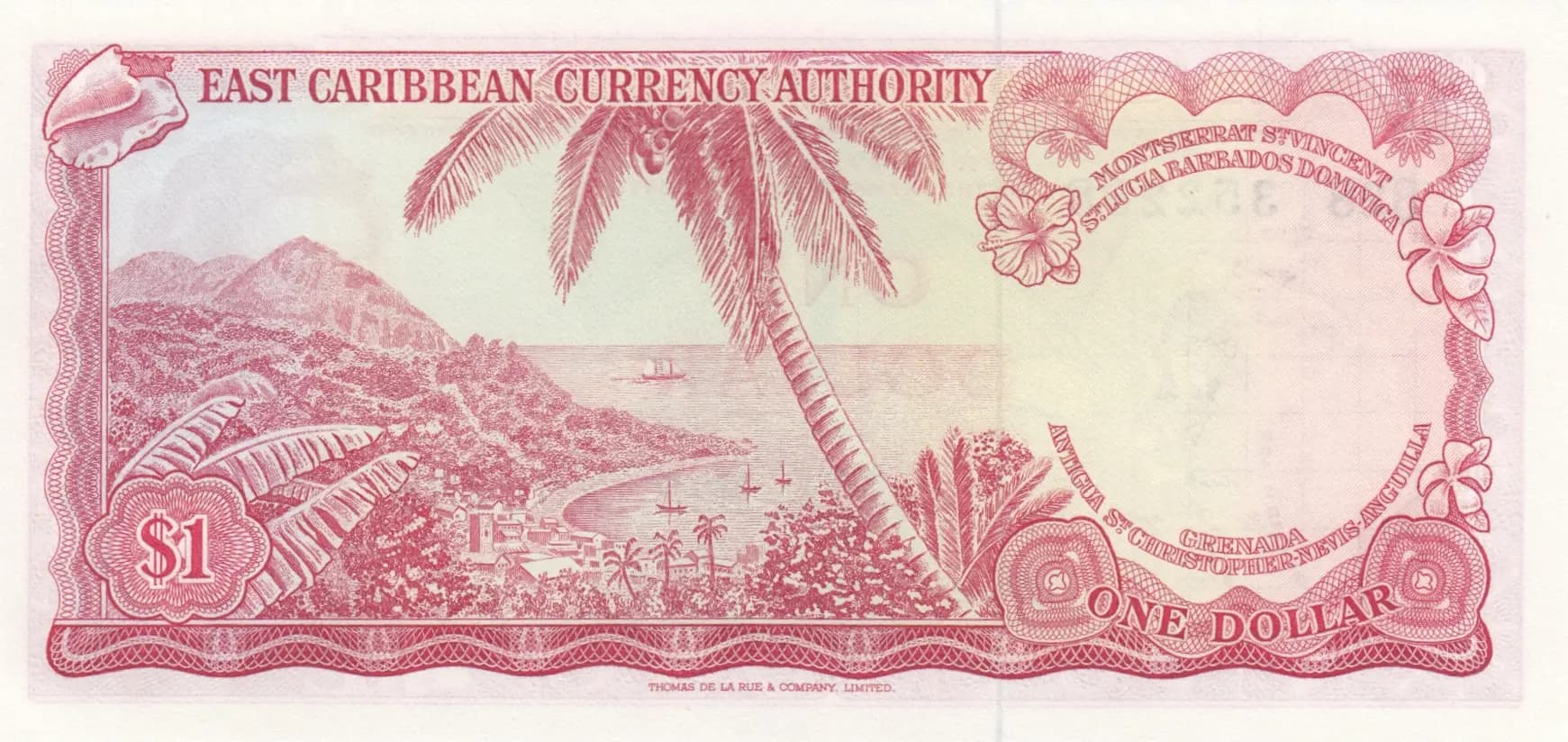 1 dollar 1965 from East Caribbean States, P-13d(1) (1965) — image 2