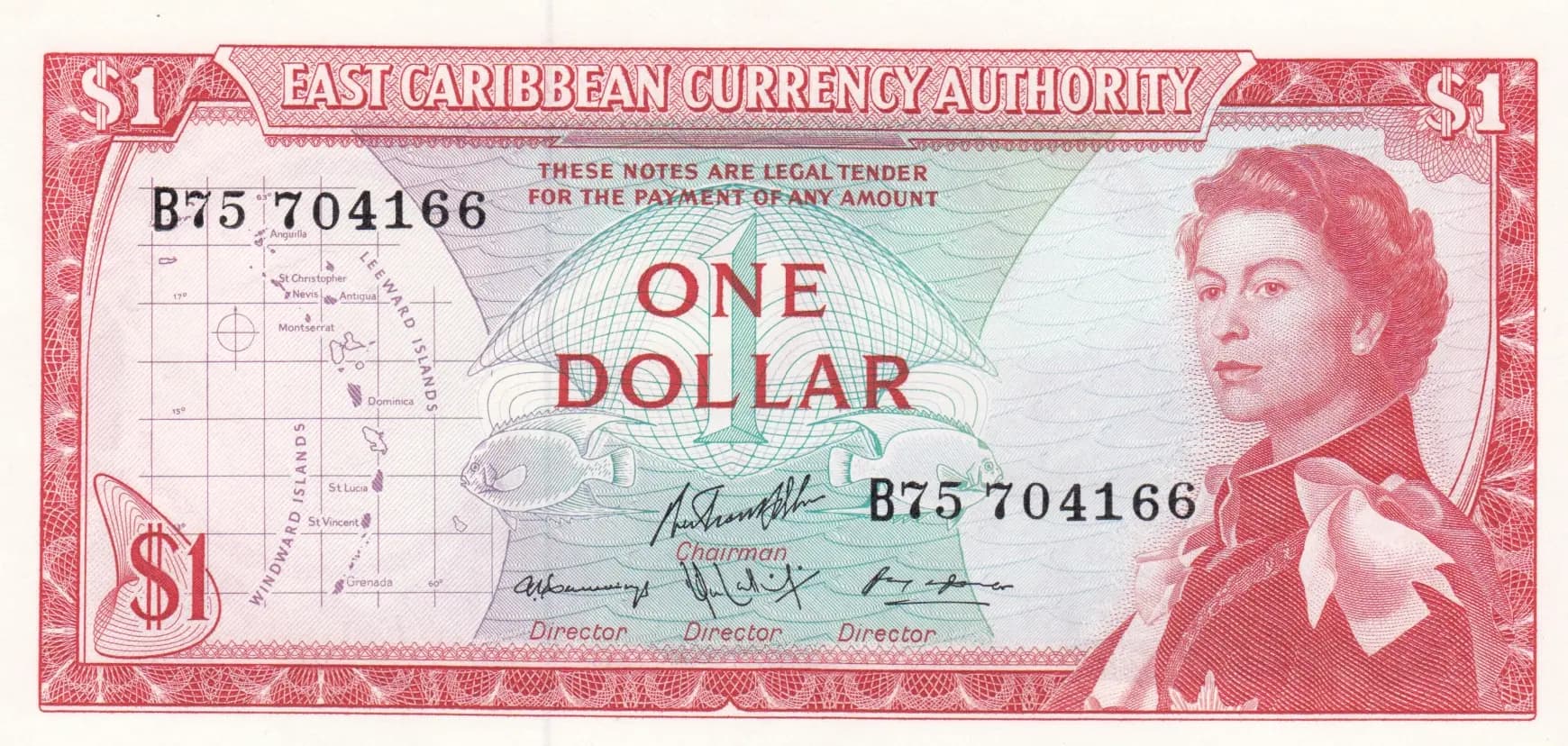 1 dollar 1965 from East Caribbean States, P-13f(2) (1965) — image 1