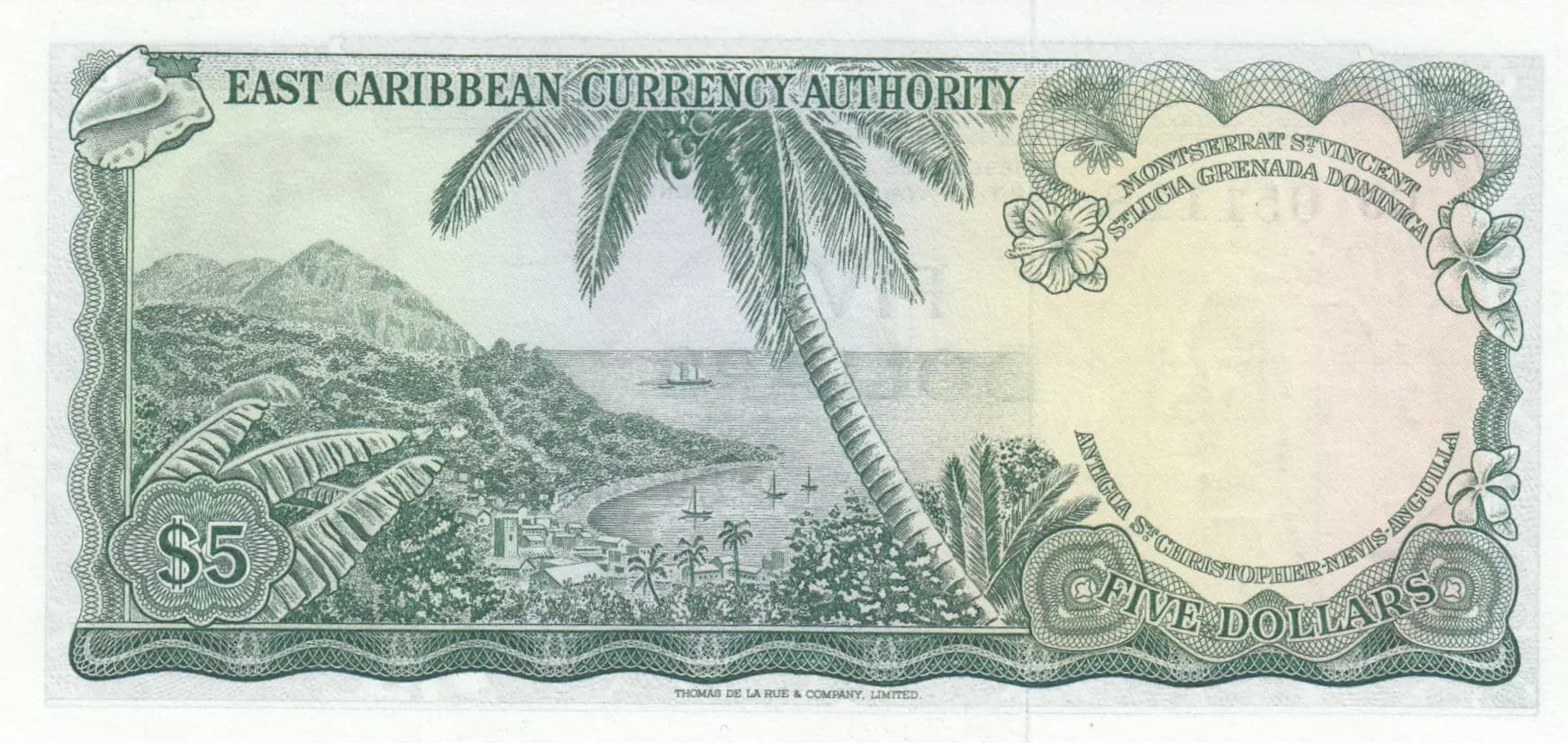 5 dollars 1965 from East Caribbean States, P-14g (1965) — image 2