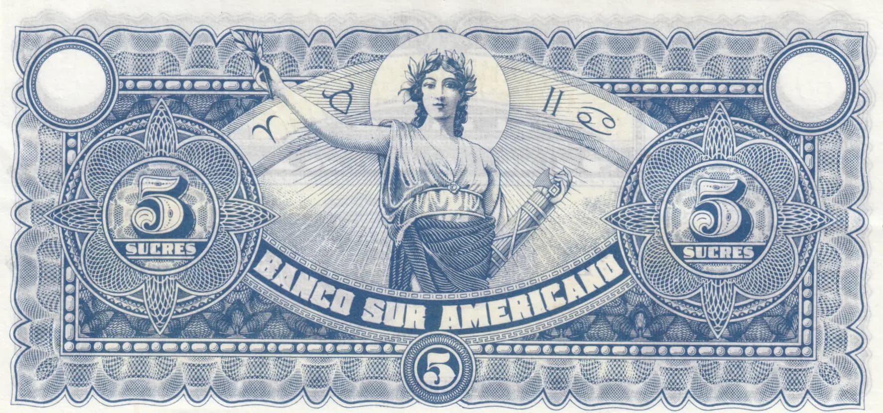 5 sucres 1920 from Ecuador, P-S252r (1920) — image 2