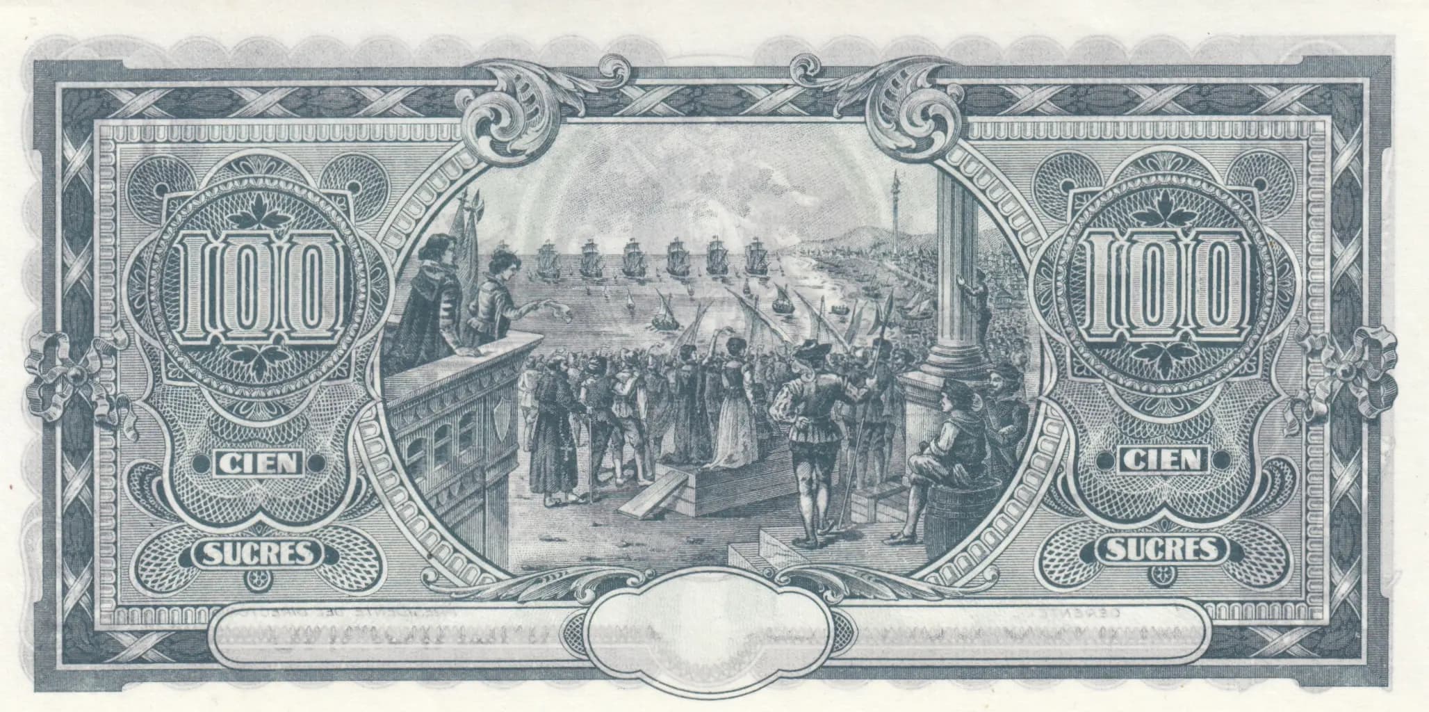 100 sucres 1920 from Ecuador, P-S254 (1920) — image 2