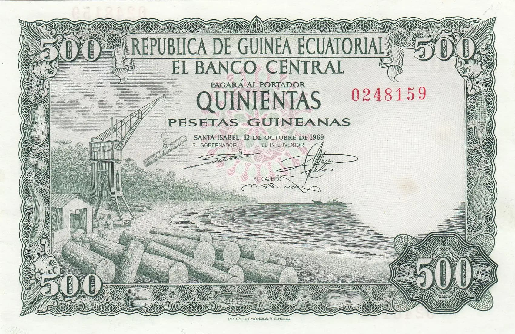500 pesetas 1969 from Equatorial Guinea, P-2 (1969) — image 1