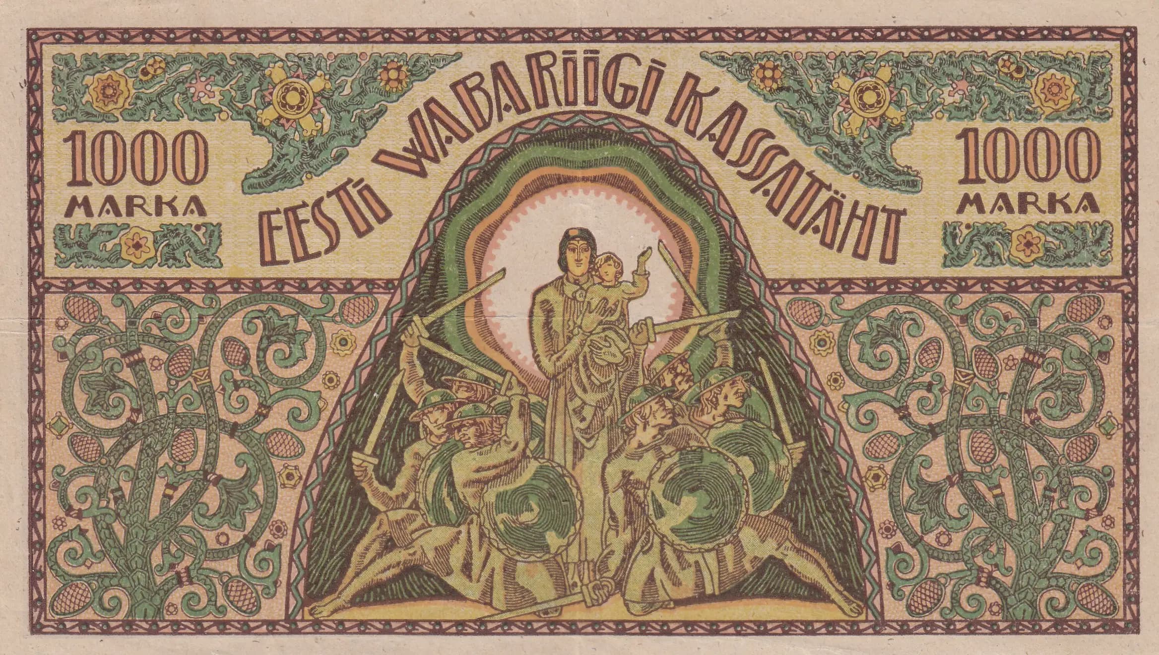 1000 mark 1921 from Estonia, P-50a (1921) — image 2