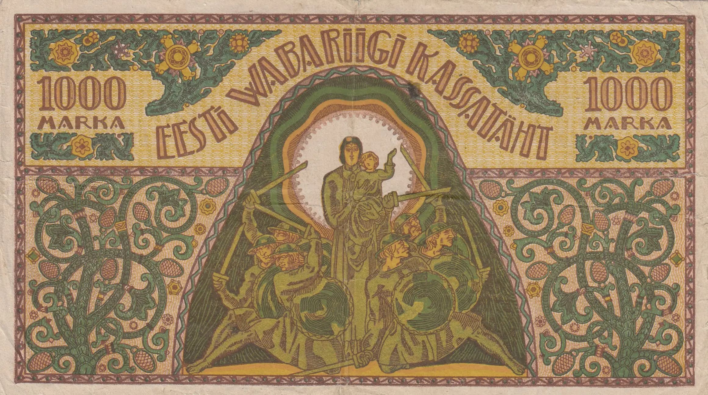 1000 mark 1921  from Estonia, P-50b (1921) — image 2