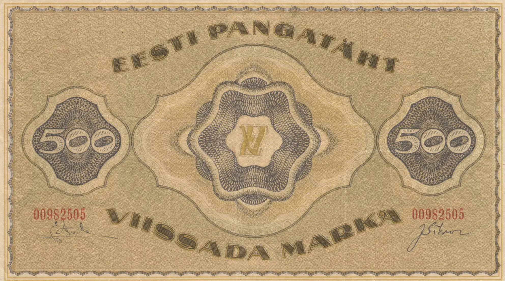 500 marka 1921 from Estonia, P-57