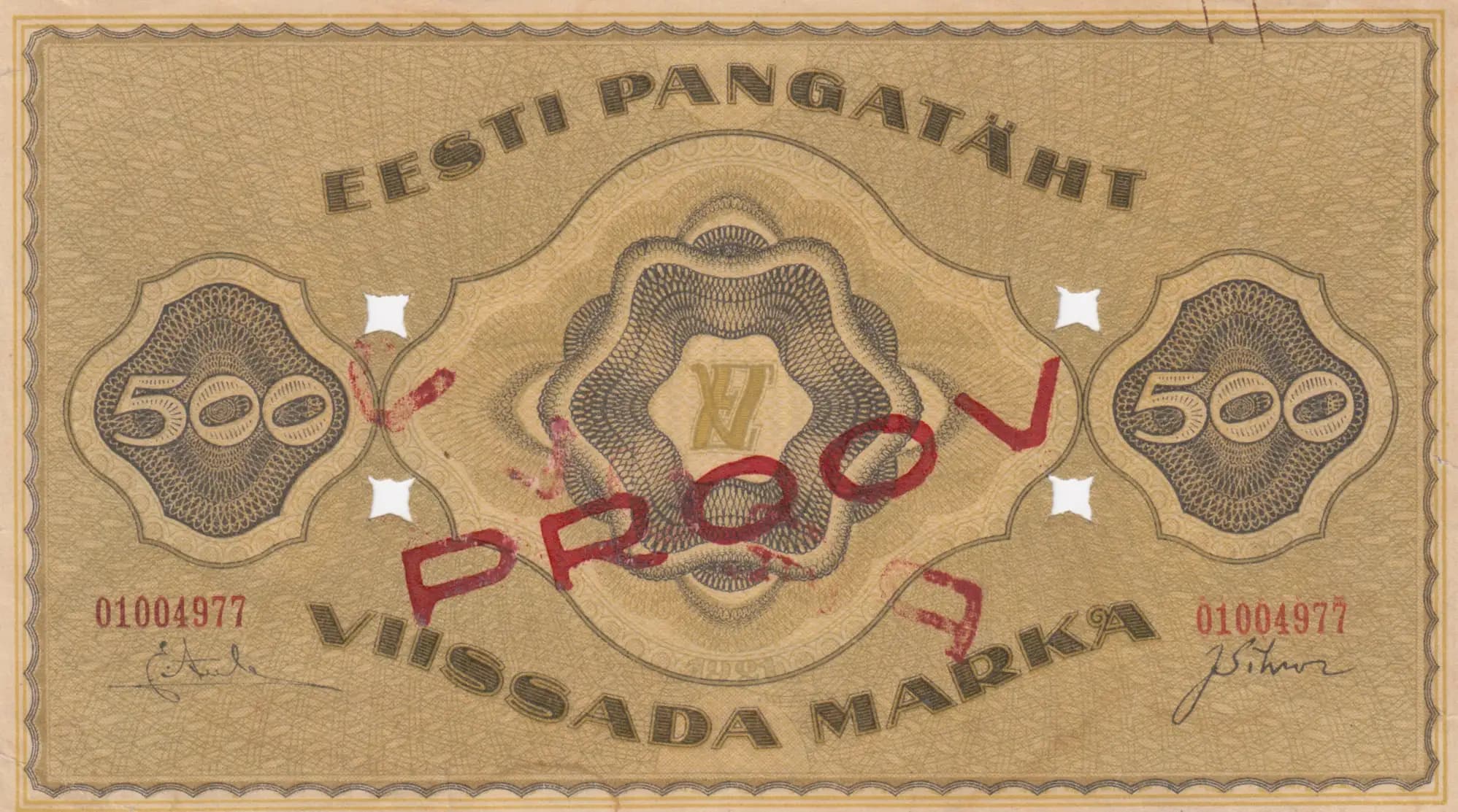 500 marka 1921 specimen from Estonia, P-57s