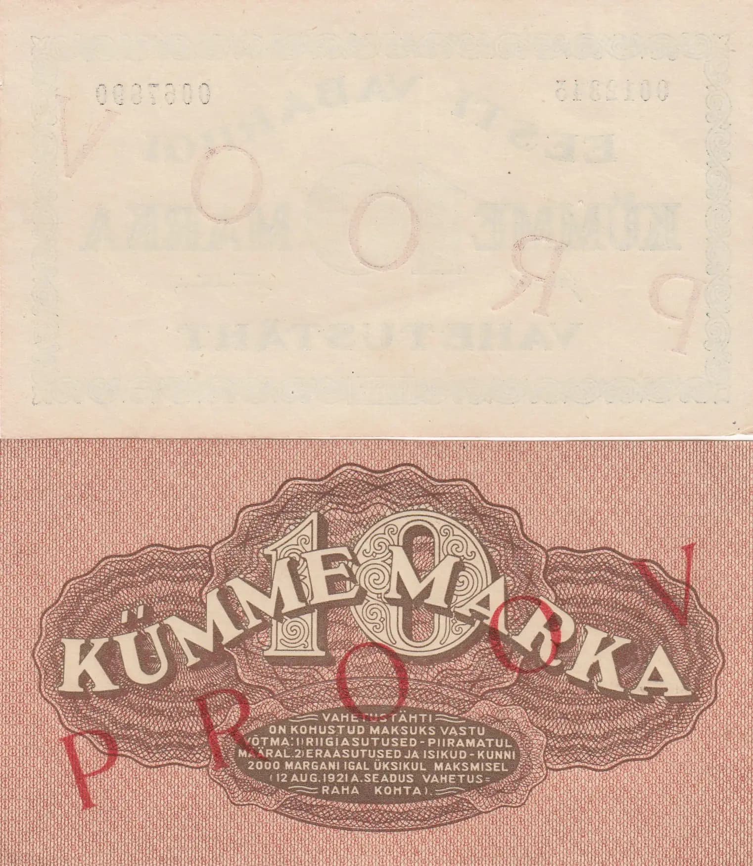 10 marka 1922 specimen from Estonia, P-53as (1922) — image 2