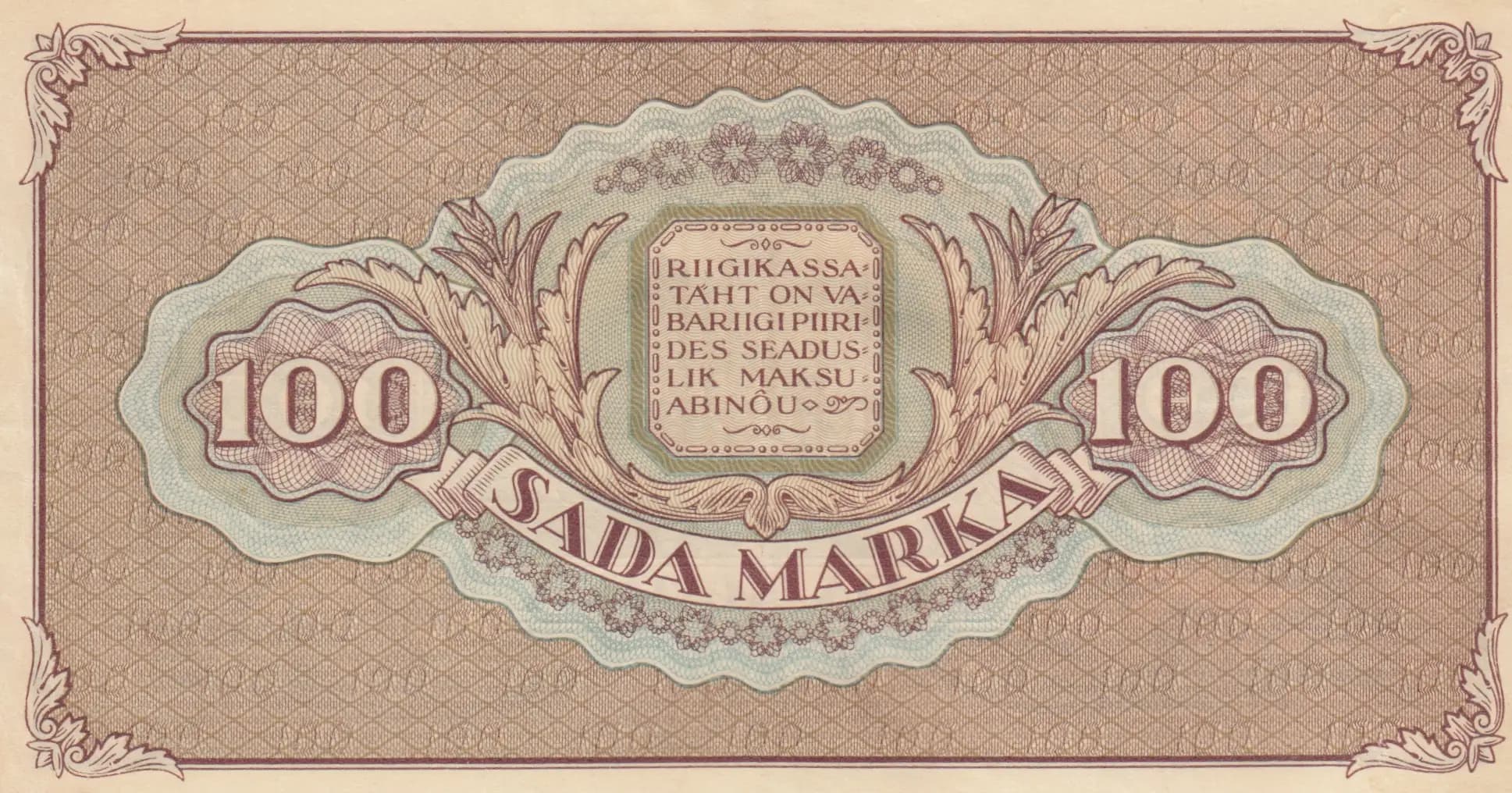100 marka 1923 from Estonia, P-51a (1923) — image 2