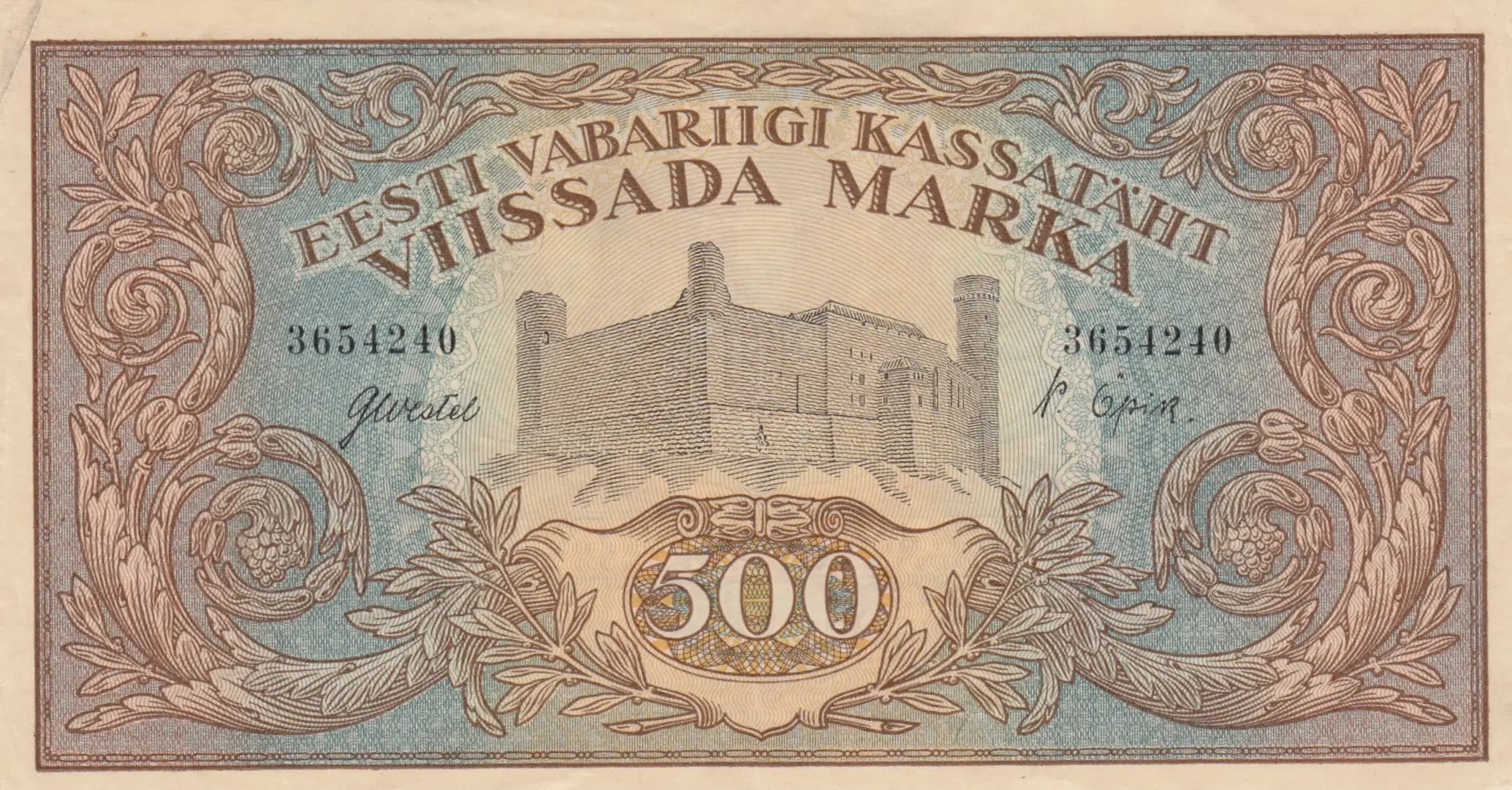 500 marka 1923 from Estonia, P-52 (1923) — image 1
