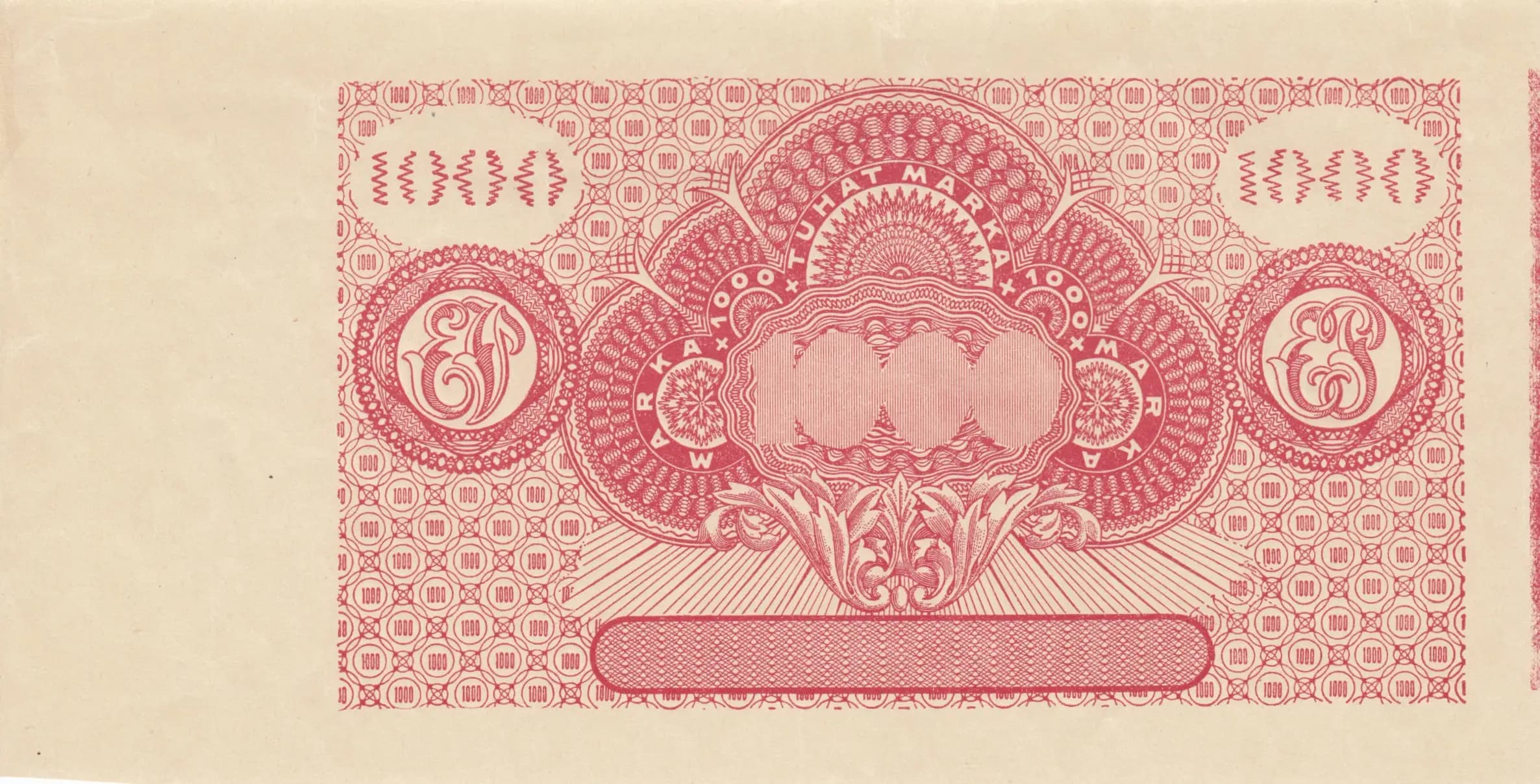 1000 marka 1927 progressive proof from Estonia, P-59fpp2