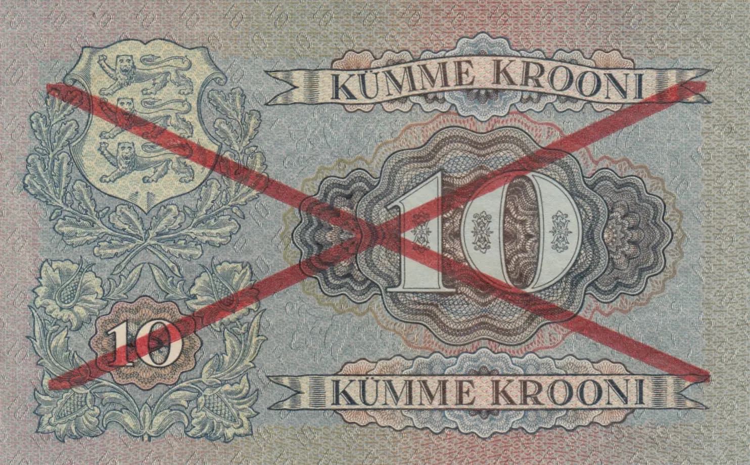 10 krooni 1928 specimen from Estonia, P-63s2 (1928) — image 2