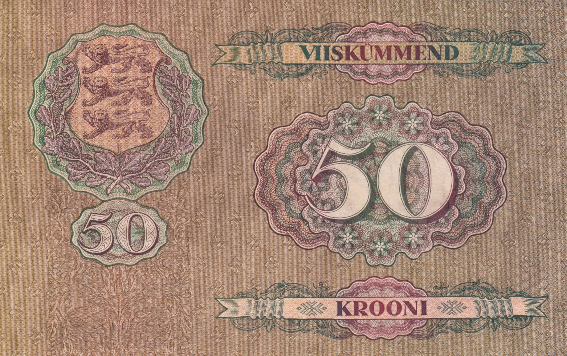 50 krooni 1929 print offset from Estonia, P-65 (1929) — image 2