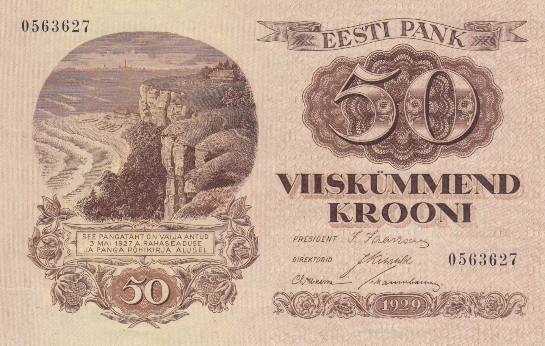 50 krooni 1929  from Estonia, P-65 (1929) — image 1