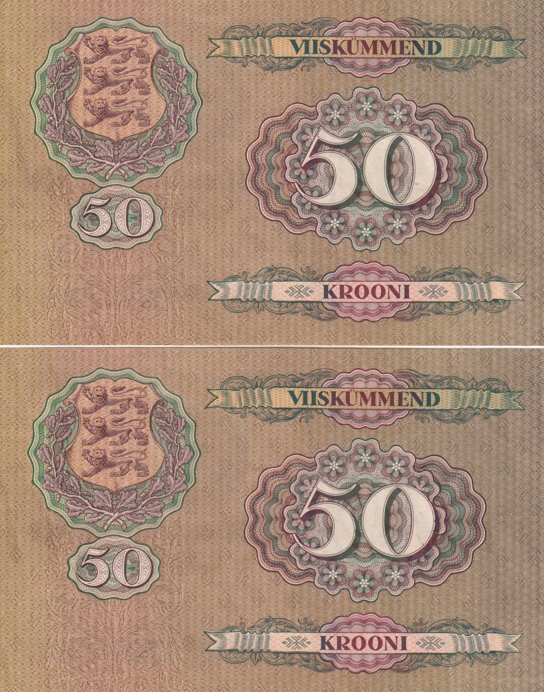50 krooni 1929  pair from Estonia, P-65 (1929) — image 2