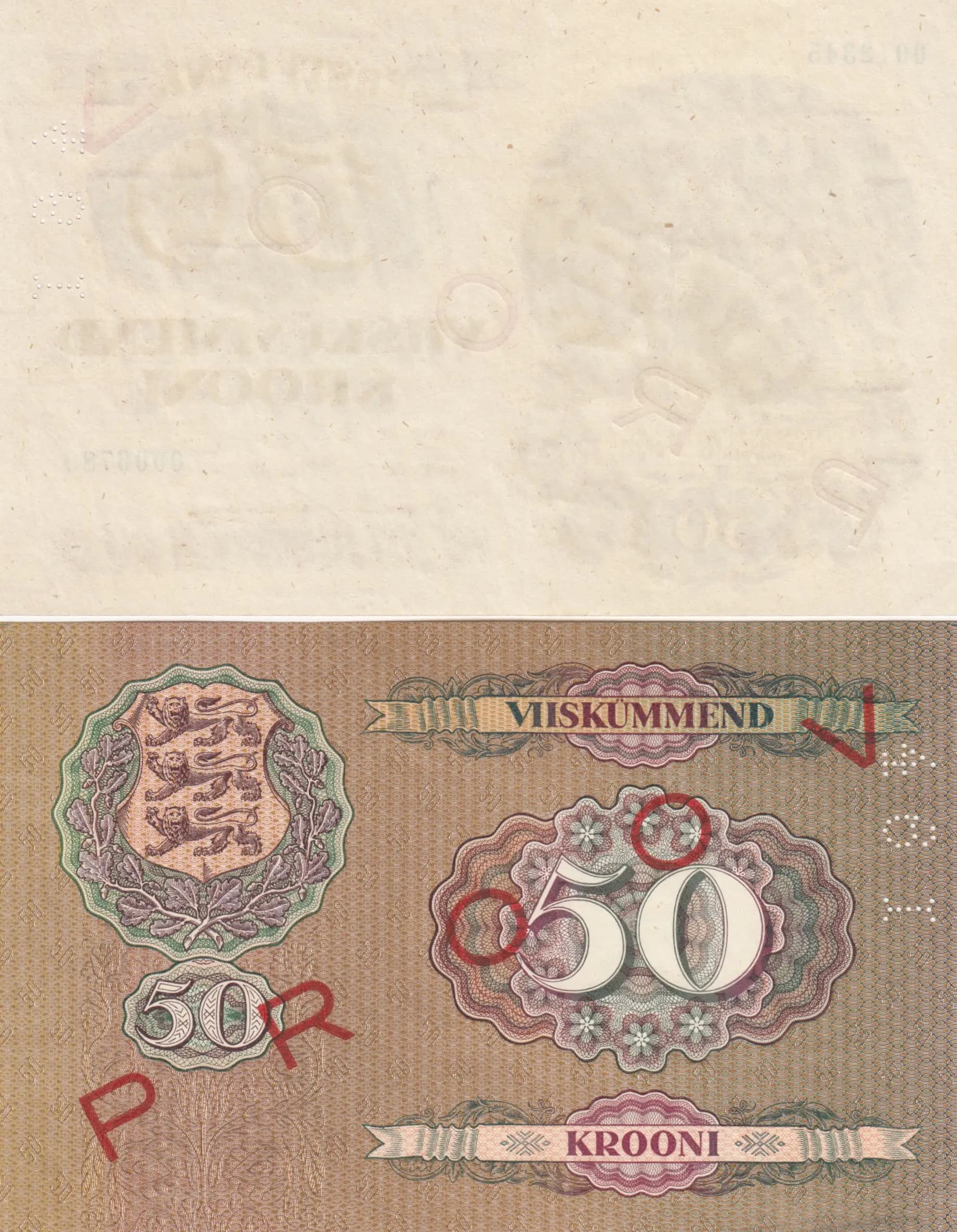 50 krooni 1929  specimen from Estonia, P-65s (1929) — image 2