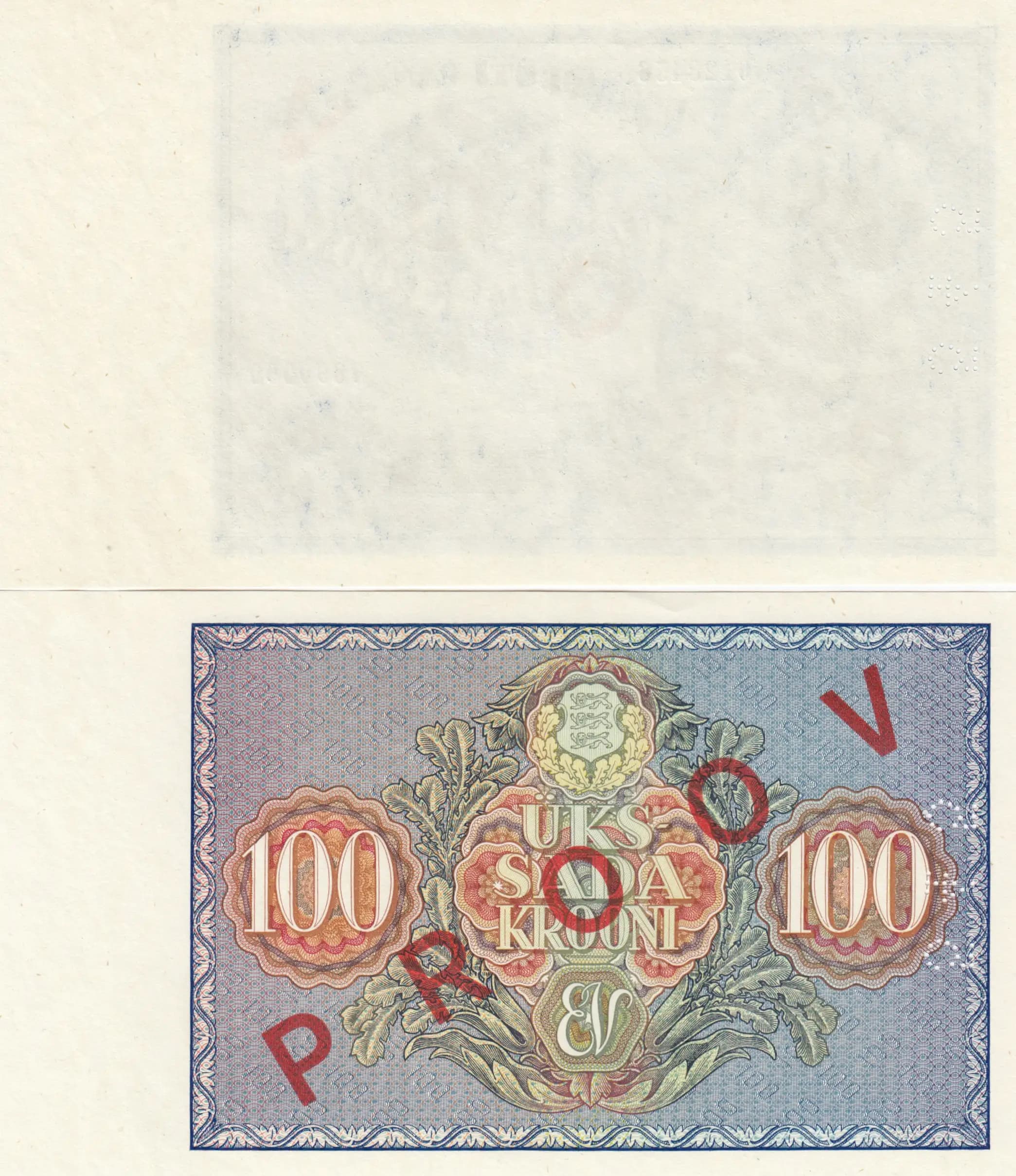 100 krooni 1935 specimen from Estonia, P-66s (1935) — image 2