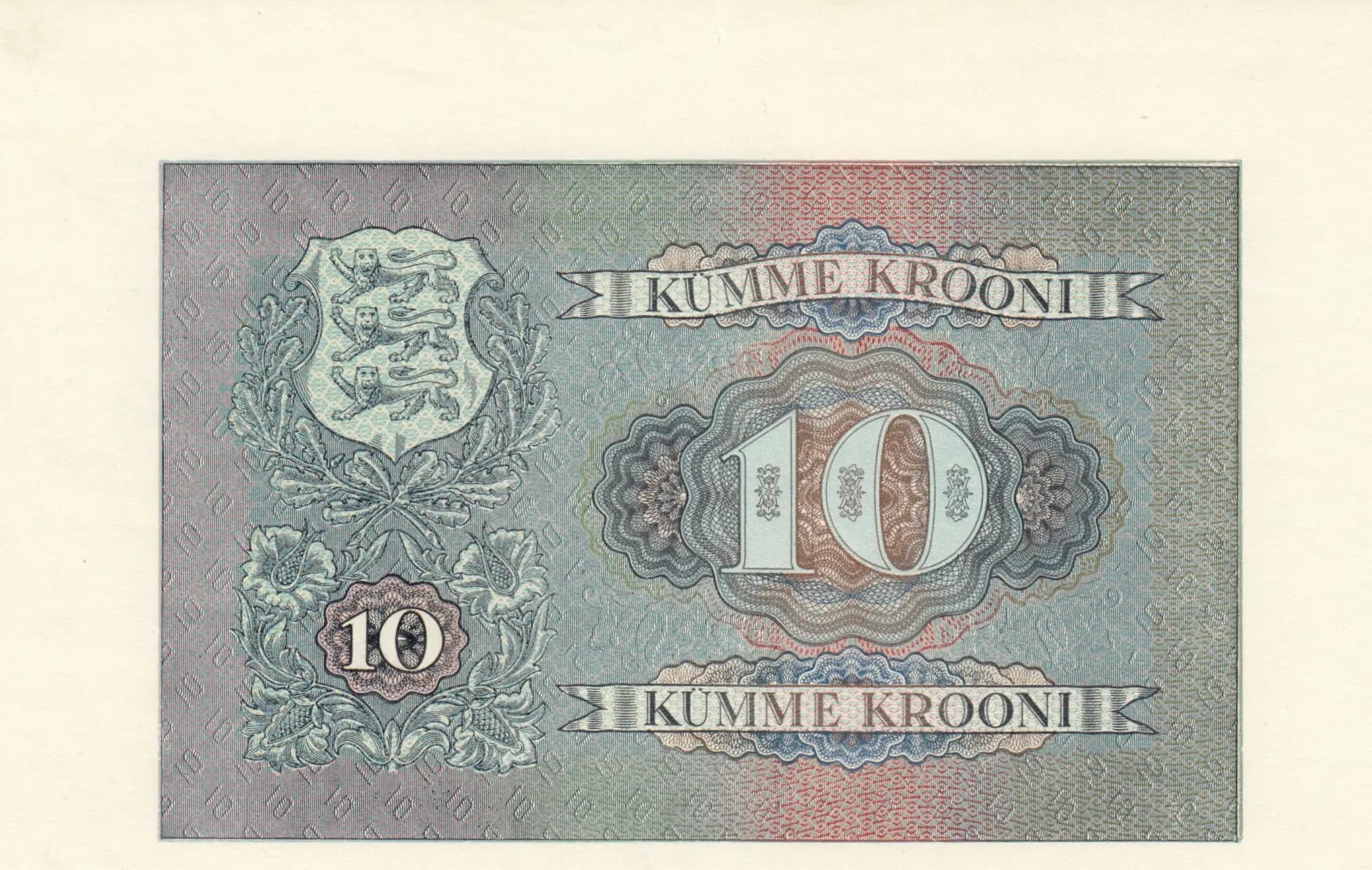 10 krooni 1940 progressive proof from Estonia, P-68pp1