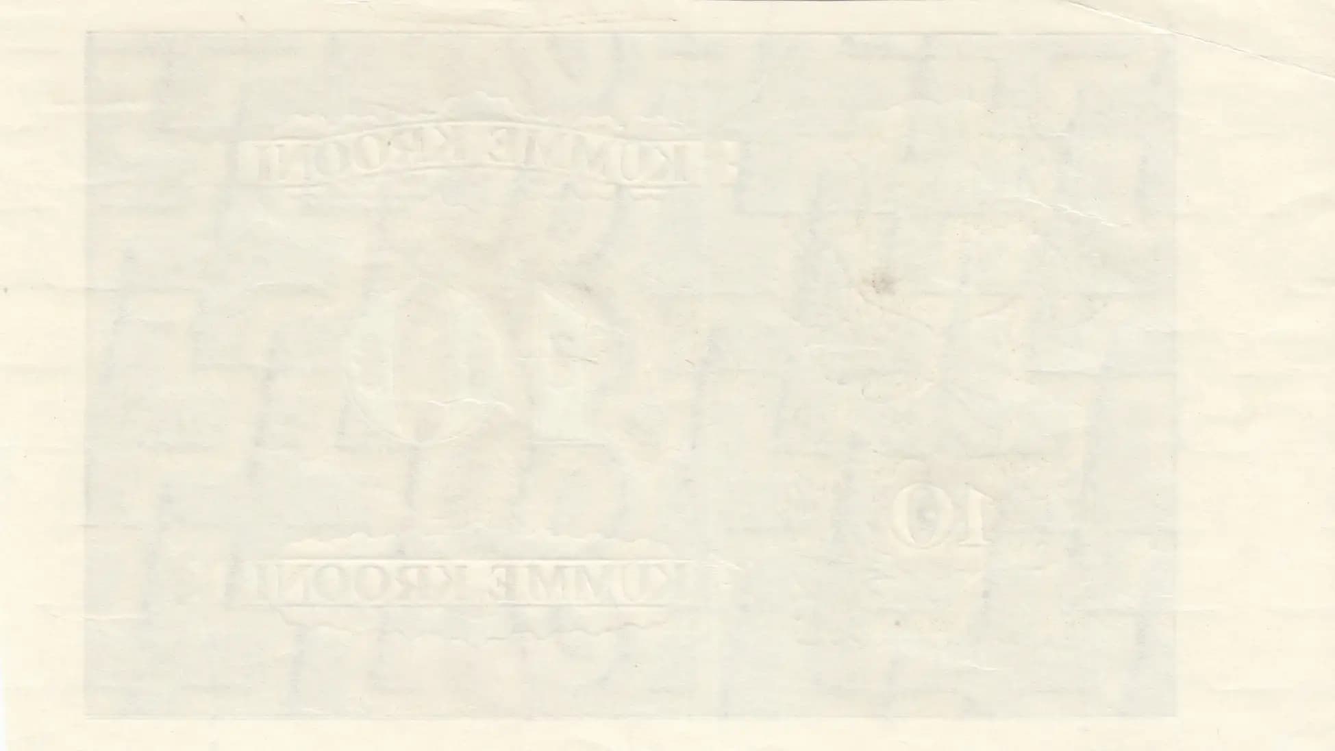 10 krooni 1940 progressive proof from Estonia, P-68pp2 (1940) — image 2