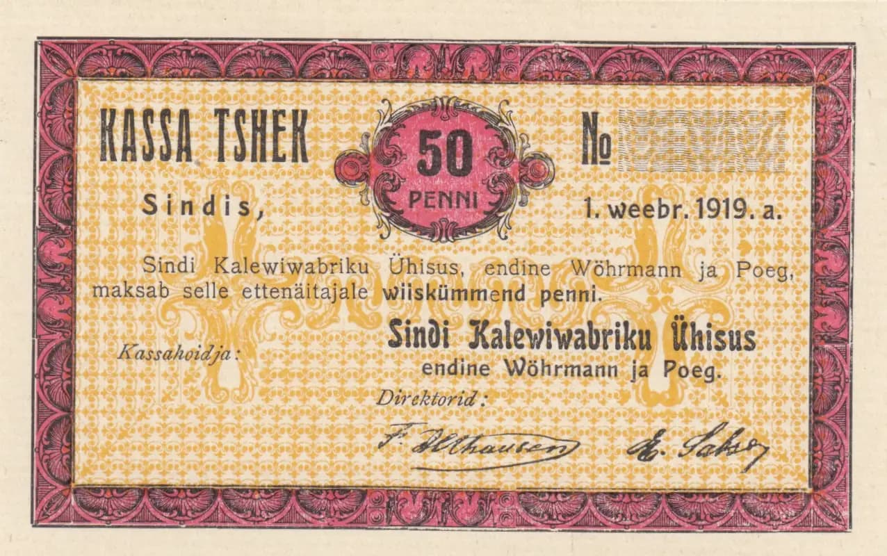 50 penni 1919 from Estonia, P-unlisted