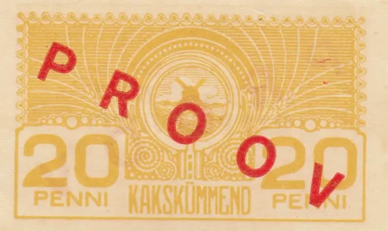 20 penni 1919 specimen from Estonia, P-41s