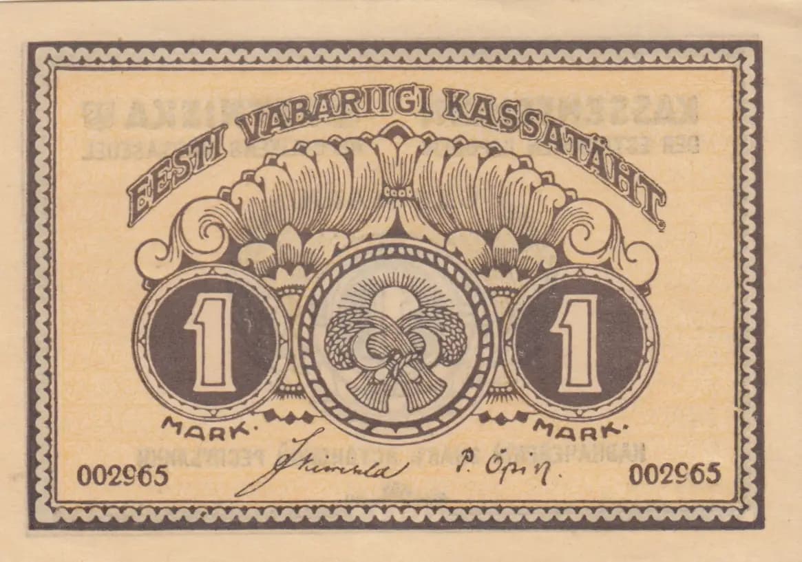 1 mark 1919 from Estonia, P-43 (1919) — image 1