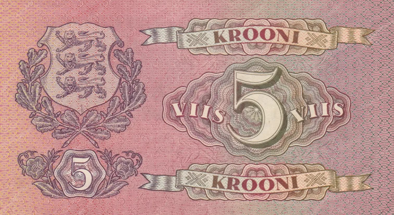 5 krooni 1929 from Estonia, P-62 (1929) — image 2