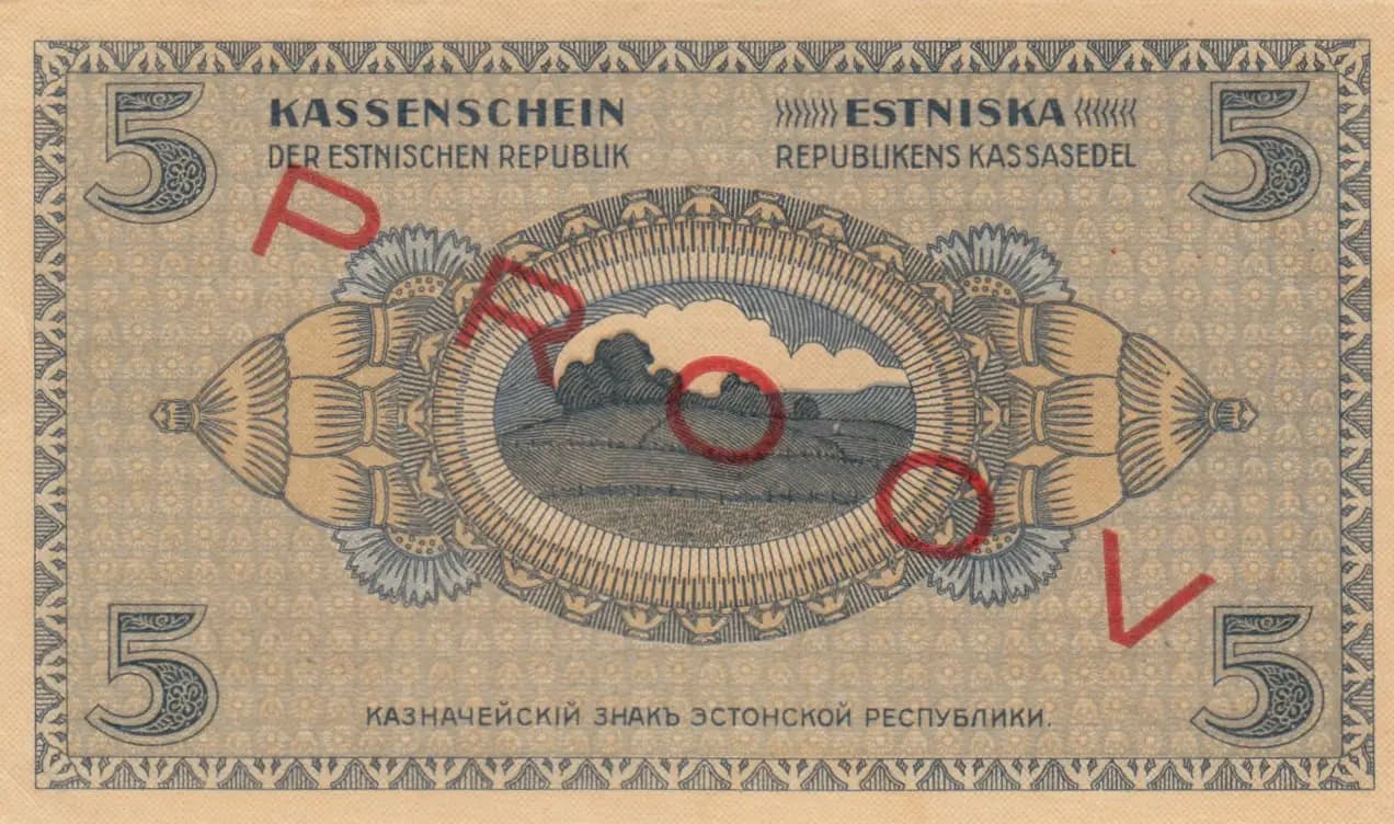 5 marka 1919  specimen from Estonia, P-45s (1919) — image 2