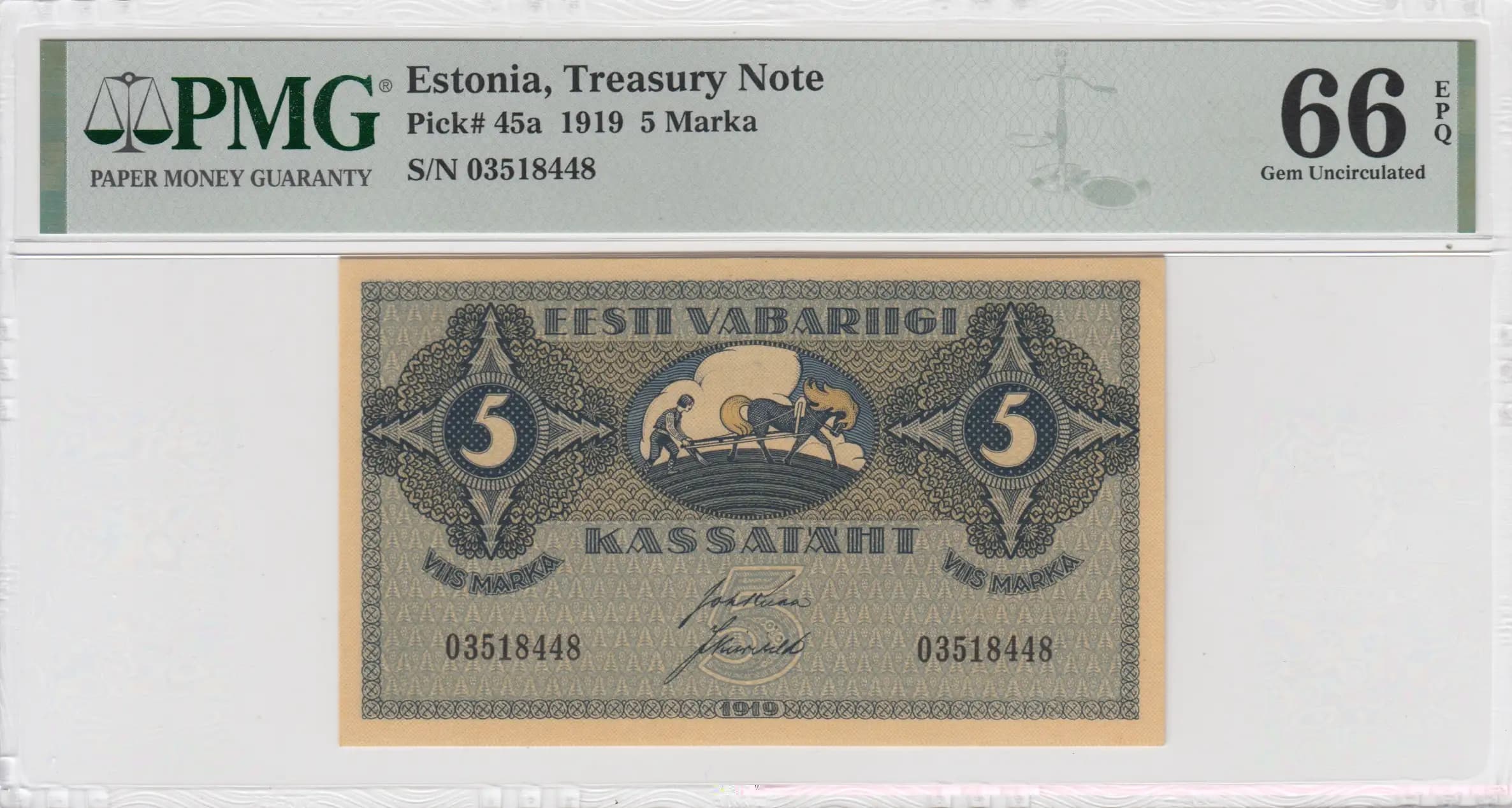 5 marka 1919 from Estonia, P-45