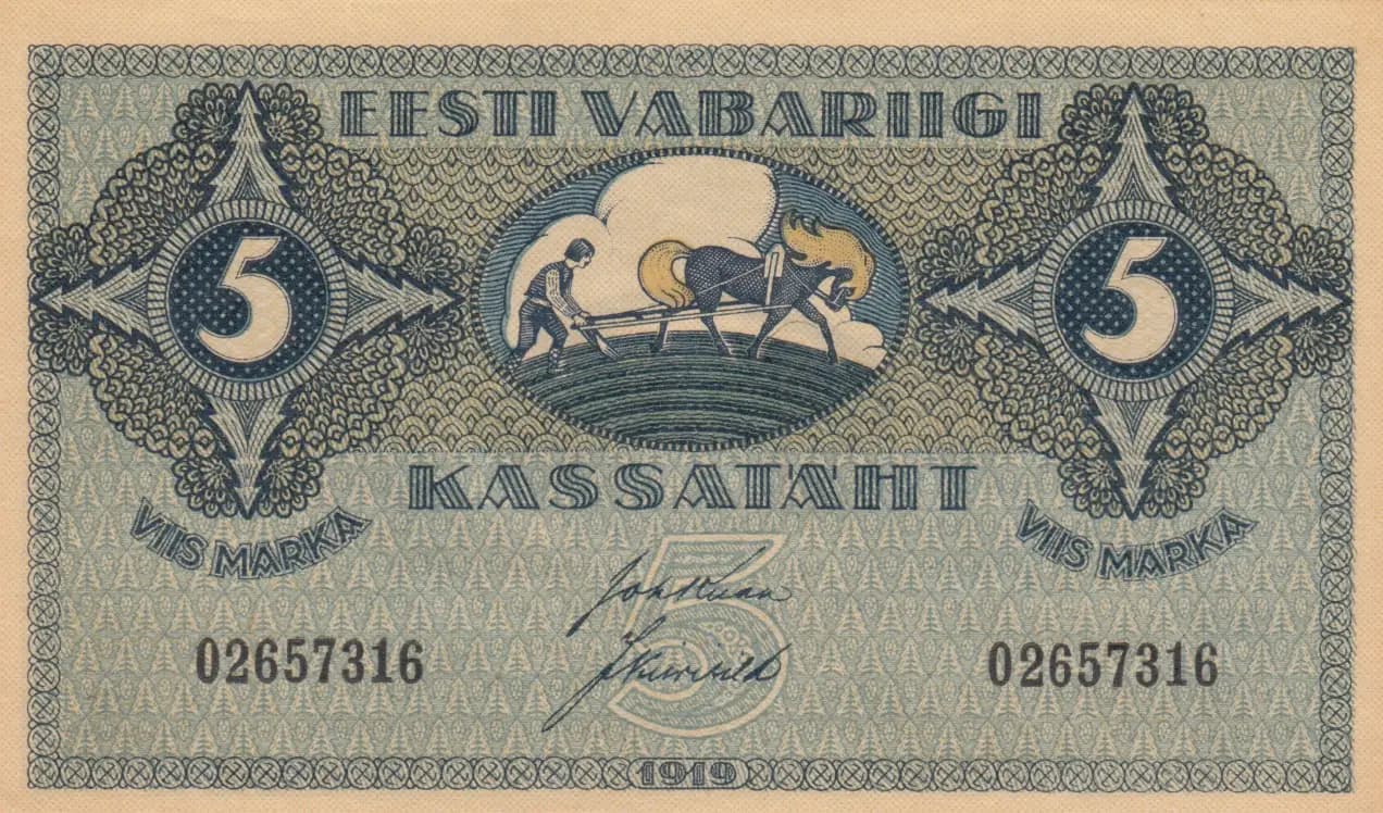 5 marka 1919 from Estonia, P-45