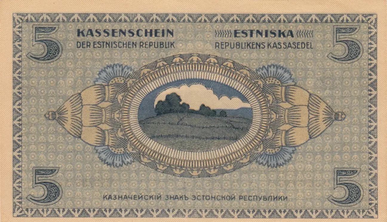 5 marka 1919 from Estonia, P-45 (1919) — image 2