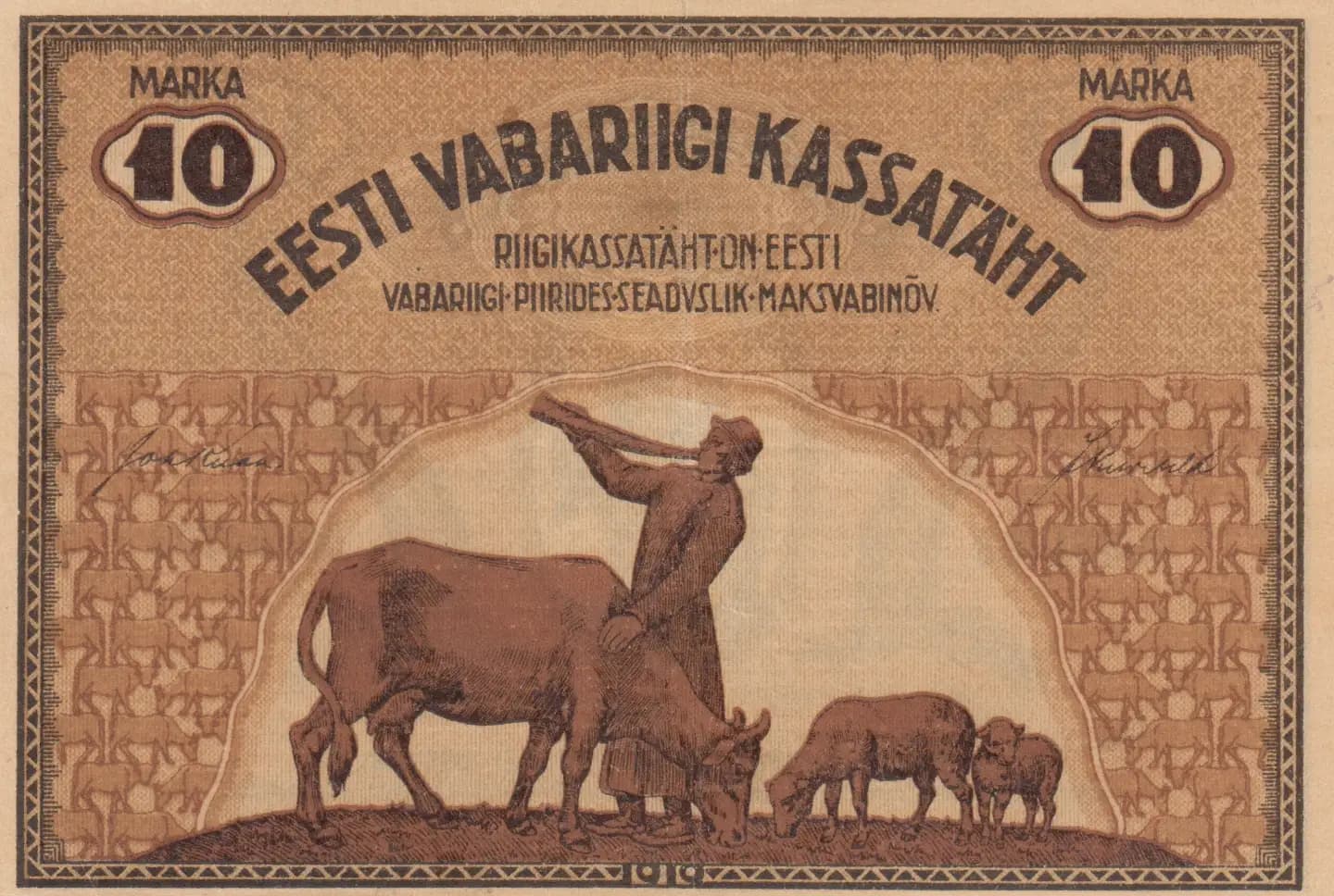 10 marka 1919 from Estonia, P-46b (1919) — image 2