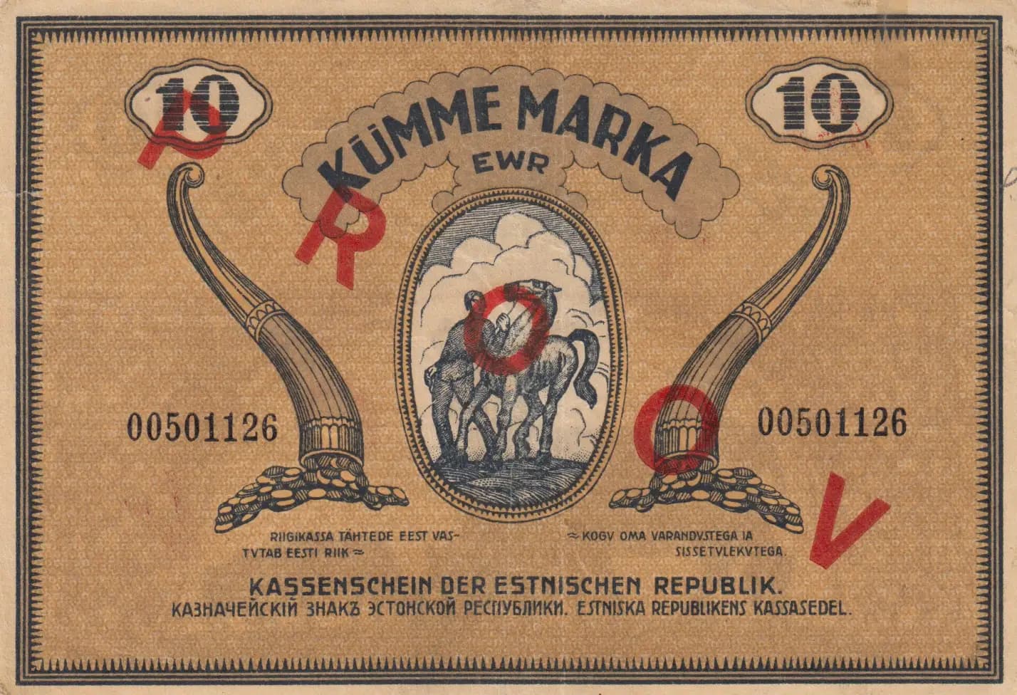 10 marka 1919 specimen from Estonia, P-46bs