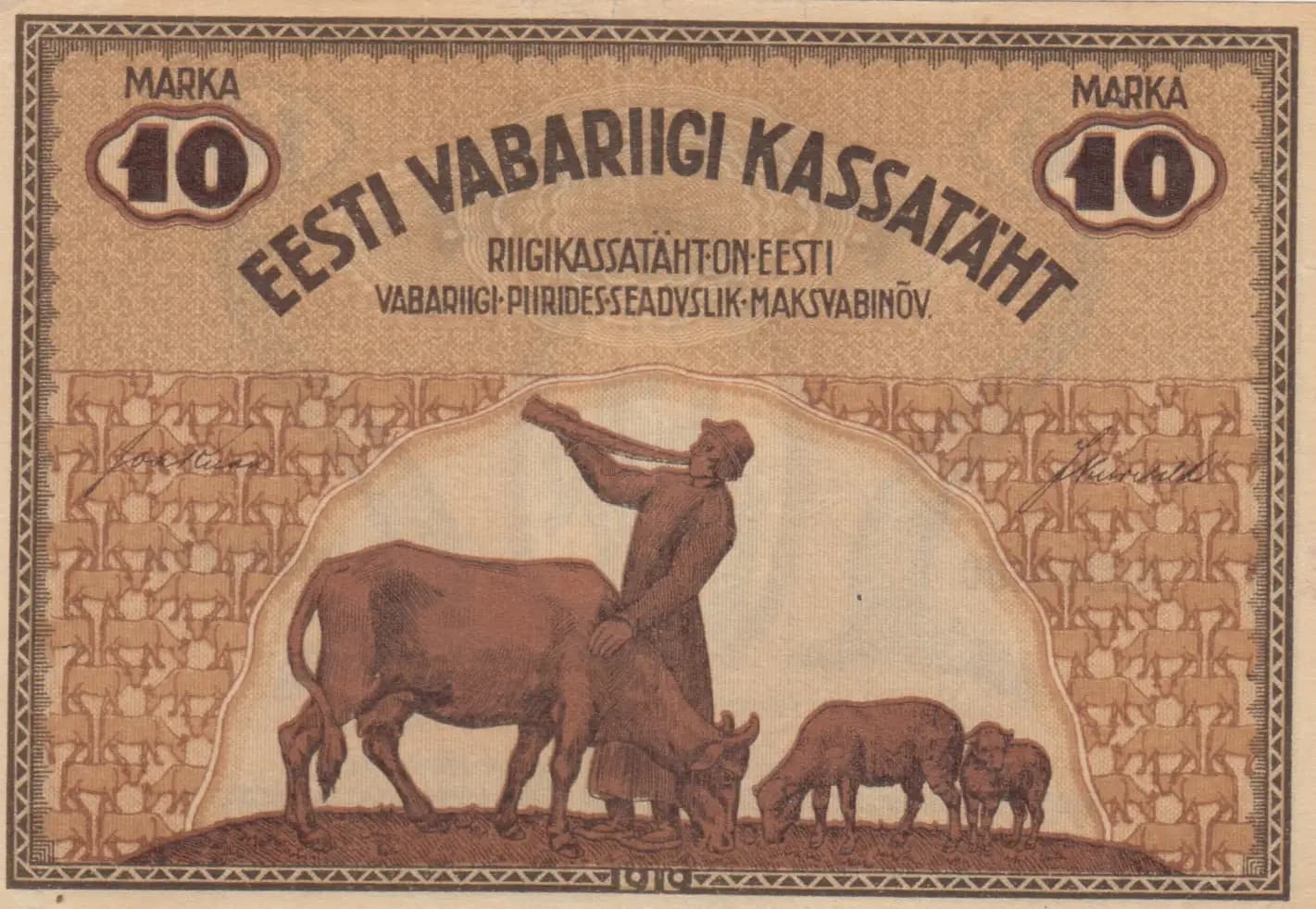 10 marka 1919 from Estonia, P-46a (1919) — image 2