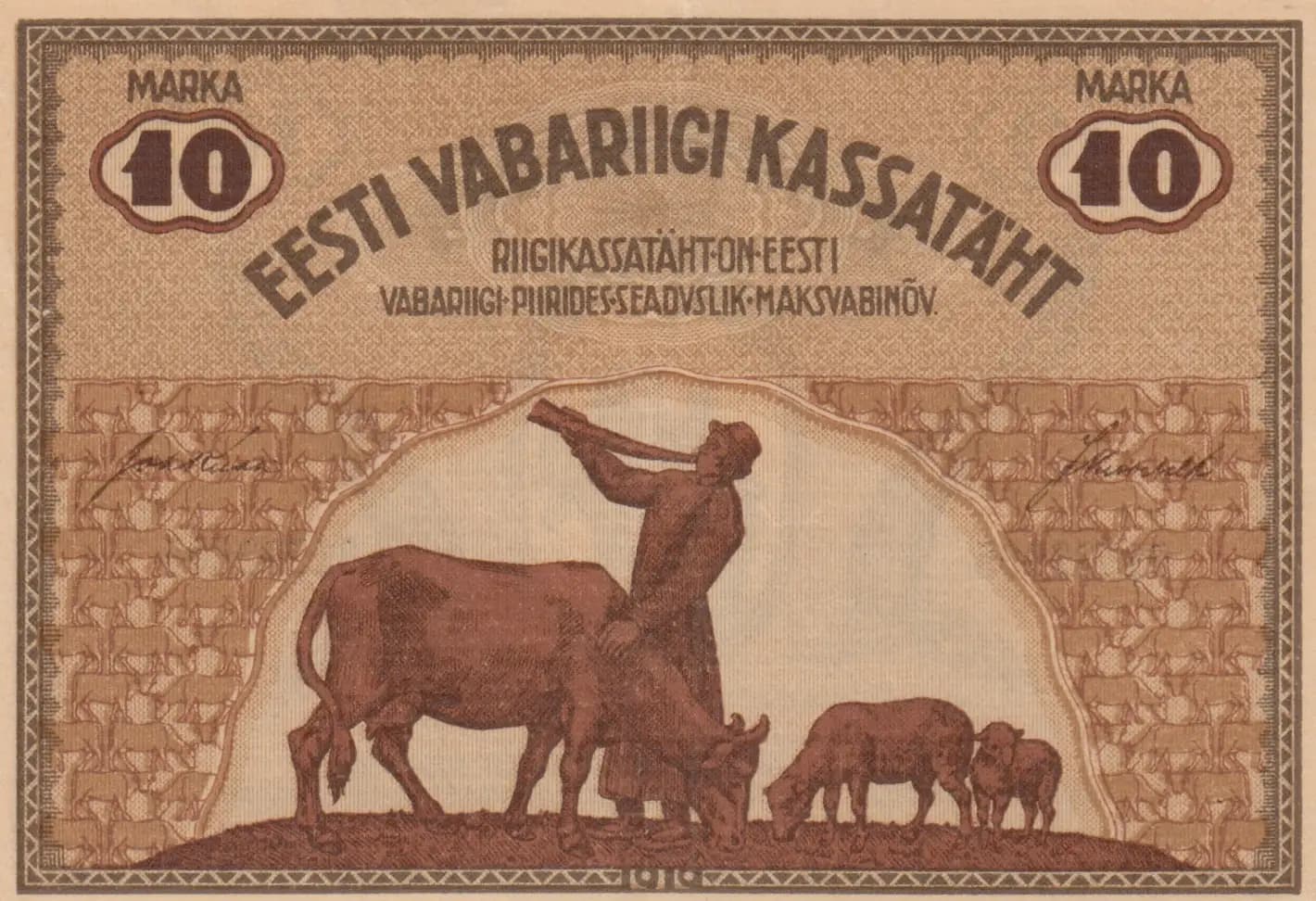 10 marka 1919 from Estonia, P-46d (1919) — image 2