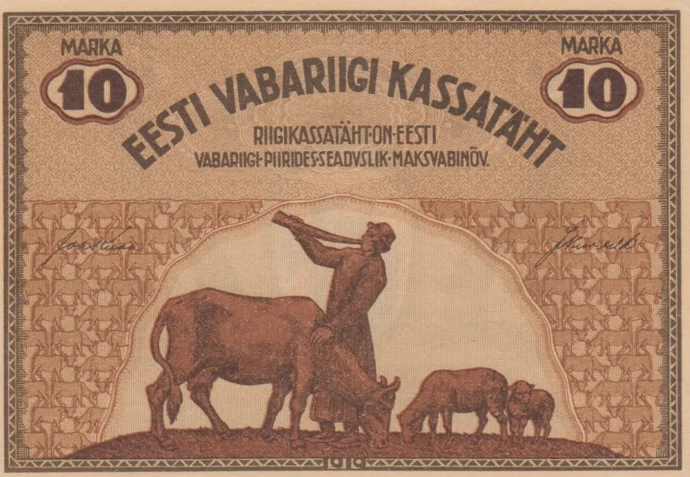 10 marka 1919 from Estonia, P-46c (1919) — image 2