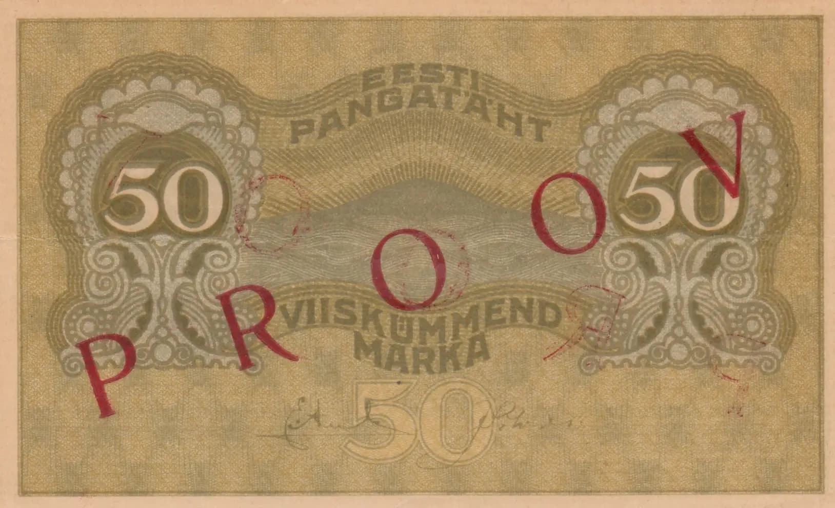 50 marka 1919 specimen from Estonia, P-55bs2