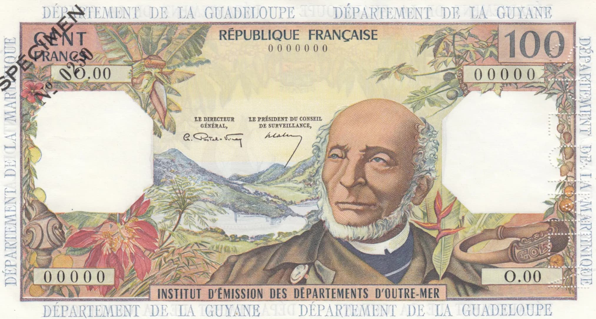 100 francs 1964 specimen from French Antilles, P-10s (1964) — image 1
