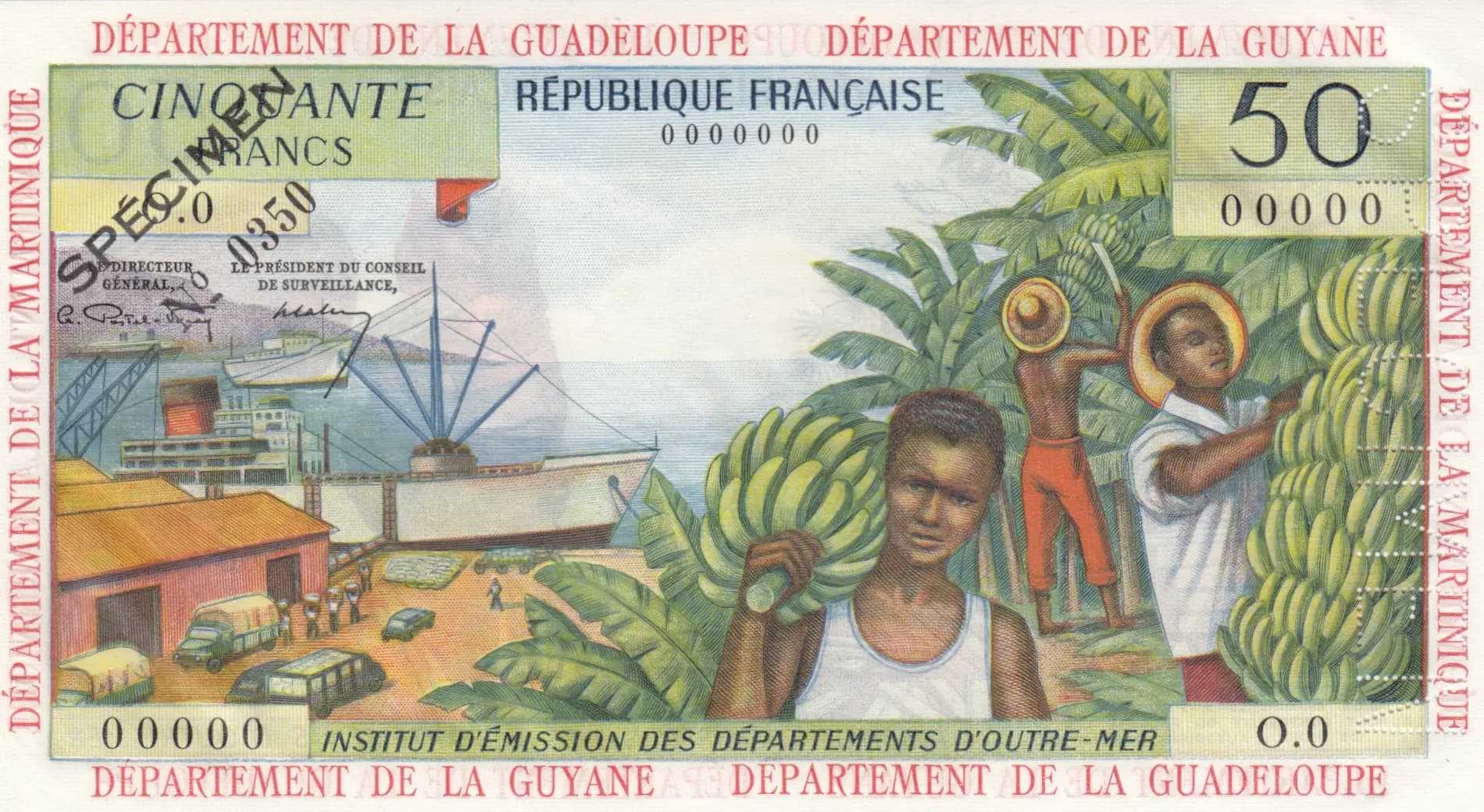 50 francs 1964 specimen from French Antilles, P-9as (1964) — image 1