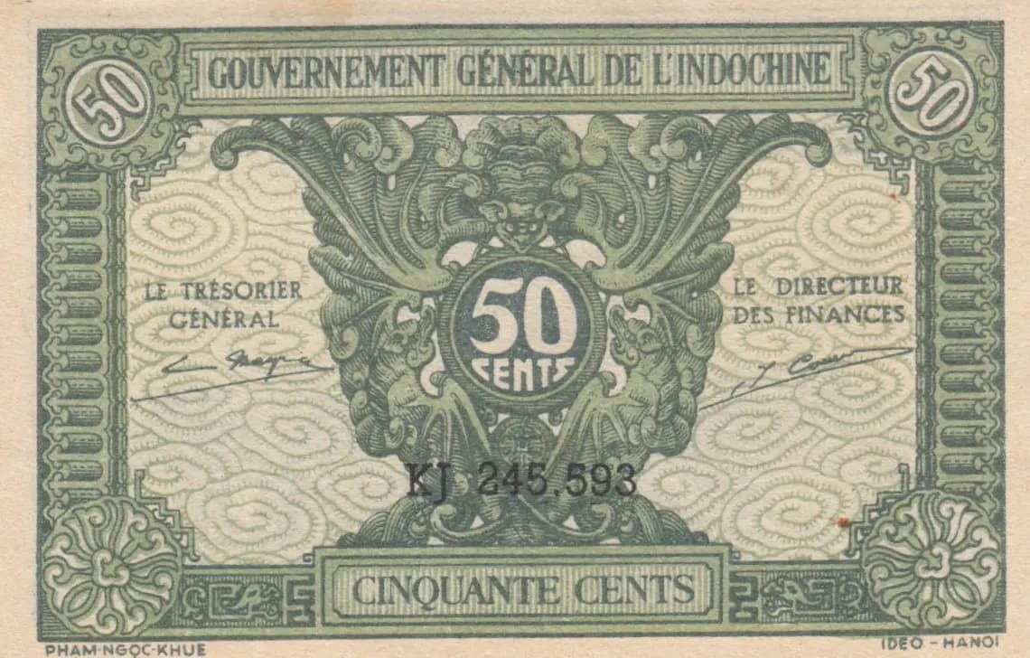 50 cents 1942 from French Indochina, P-91a (1942) — image 1