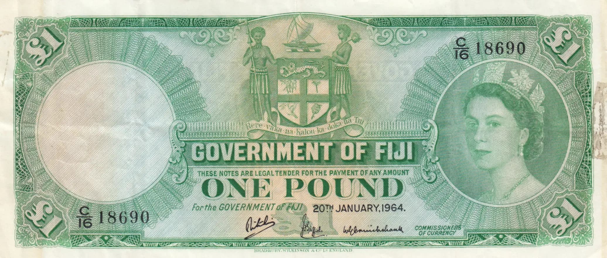 1 pound 1964 from Fiji, P-53f (1964) — image 1