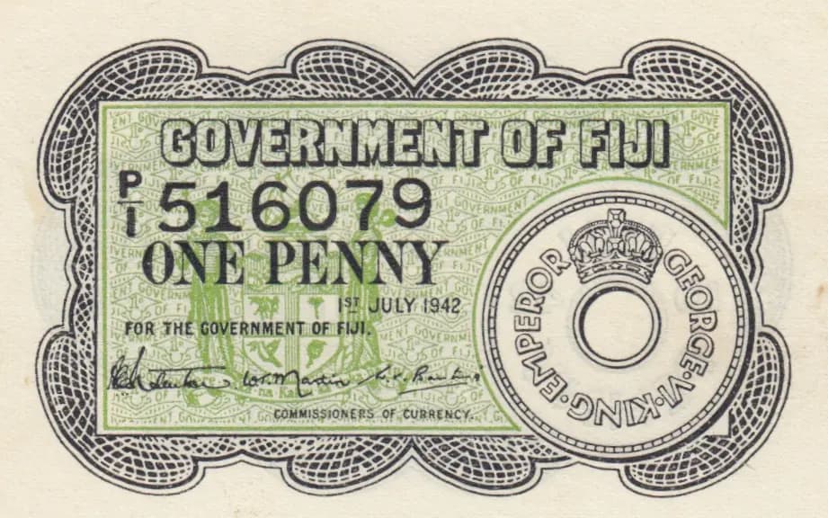 1 penny 1942 from Fiji, P-47 (1942) — image 1