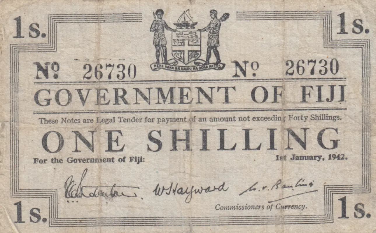 1 shilling 1942 from Fiji, P-48a