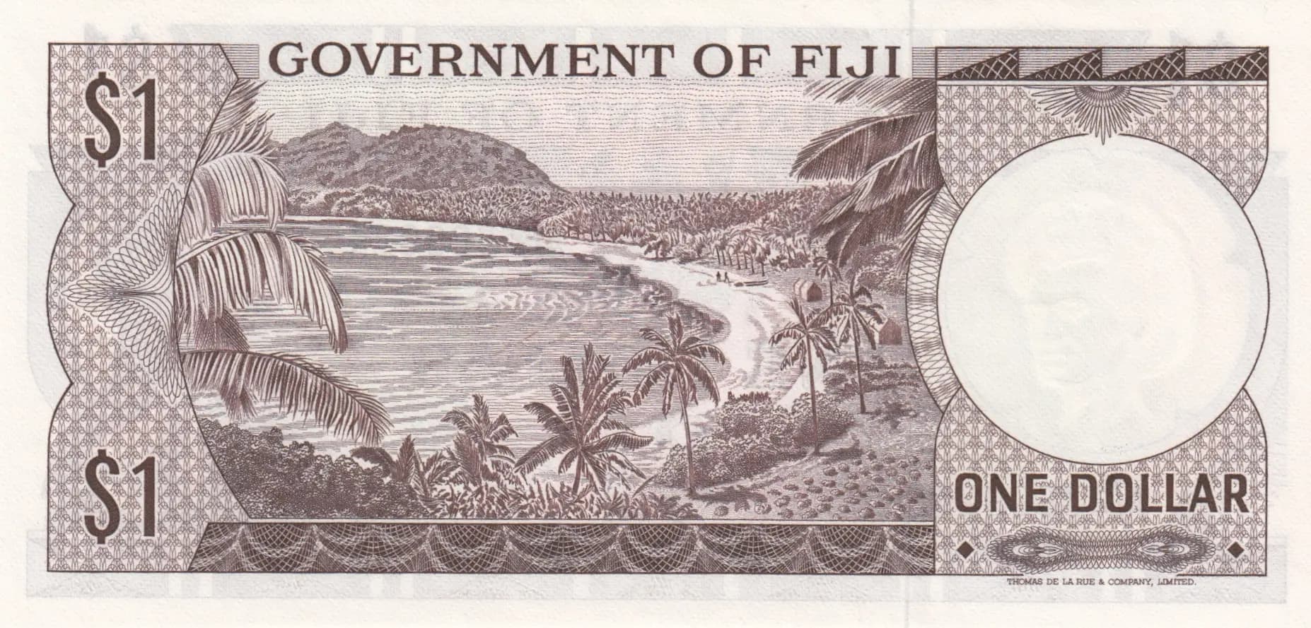 1 dollar 1969 from Fiji, P-59 (1969) — image 2