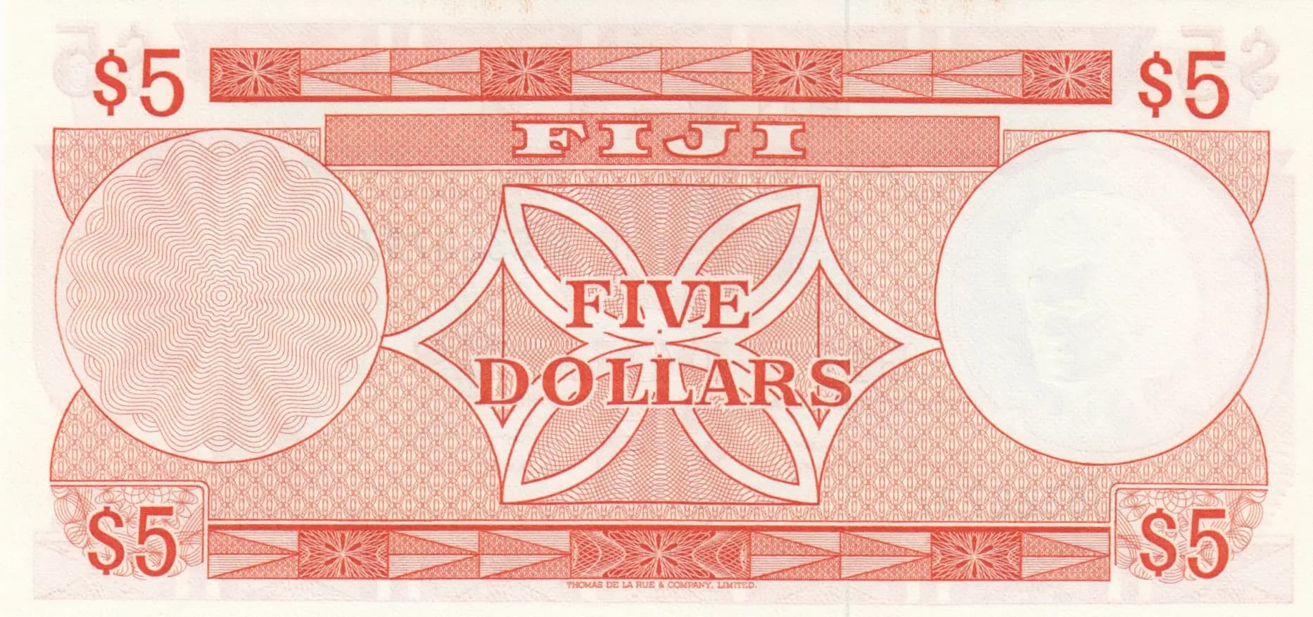 5 dollars 1974 from Fiji, P-73c (1974) — image 2