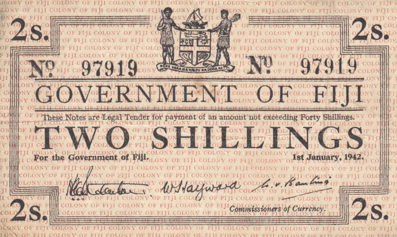 2 shillings 1942 from Fiji, P-50 (1942) — image 1