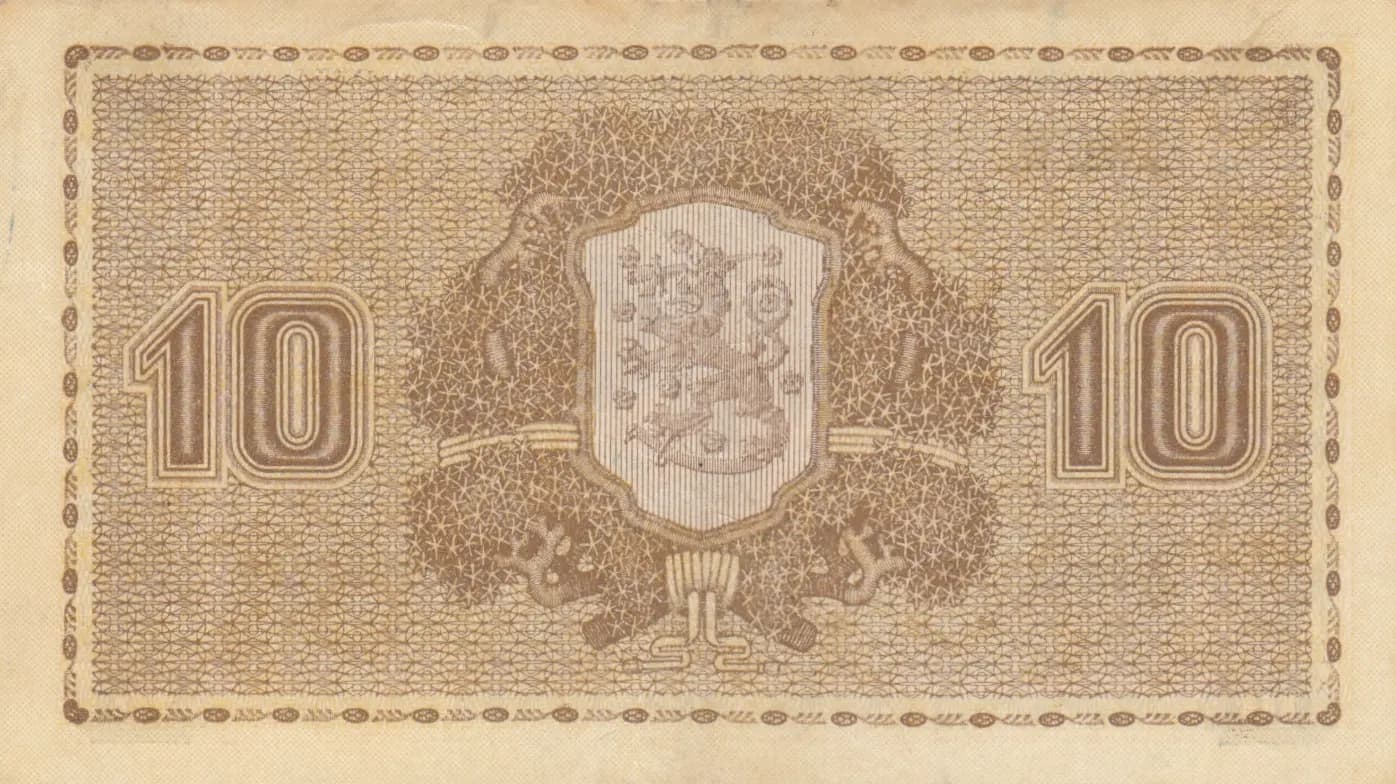 10 markkaa 1939 from Finland, P-70 (1939) — image 2