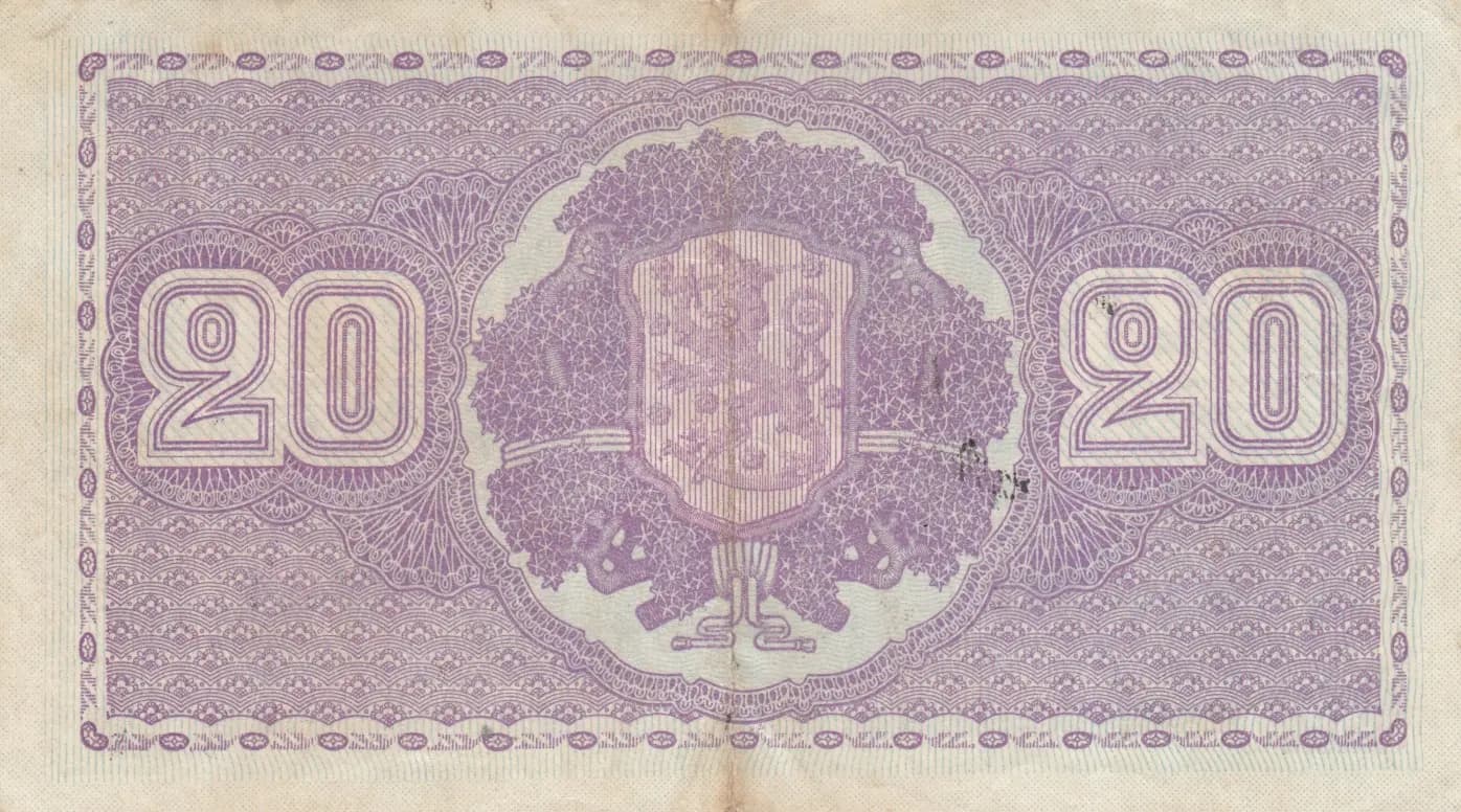 20 markkaa 1939 from Finland, P-71 (1939) — image 2
