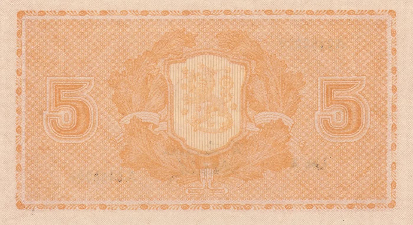 5 markkaa 1945 from Finland, P-76 (1945) — image 2